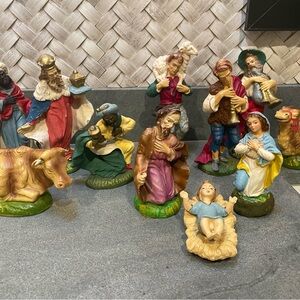 Colorful Nativity Scene Figurines